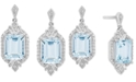 Enchanted Disney Fine Jewelry Enchanted Disney Aquamarine (1-1/10 ct. t.w.) & Diamond (1/4 ct. t.w.) Elsa Drop Earrings in Sterling Silver